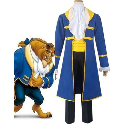 Prince Beast Cosplay Beauty and the Beast Costume Outfit Halloween Carnival Costumes for Adult