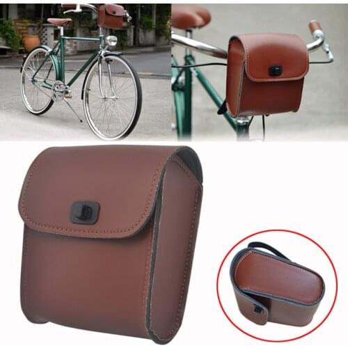 Motorcycle Retro Mini Leather Saddlebag Saddle Side Tool Bag handlebar Sissy Bar Tool Storage Bag for Mountain bike