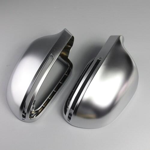 Car Mirror Cover For Audi B8 A3 A4 A5 A6 S4 RS4 S6 RS6 1 Pair of Matte Chrome Rearview Mirror Cover Protection Cap Car Styling