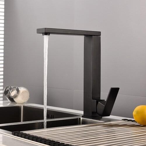 Kitchen faucet 304 Stainless Steel Black Snk faucet Brushed kitchen Mixer Tap DeckMounted Swivel Faucets 360 Rotation Fixer Taps