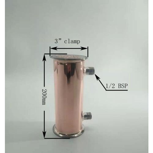 Copper clamp Distiller Condenser，Clamp3" (76mm) OD91mm Copper Condenser，9 pieces of 12 copper tubes.Dephlegmator, Reflux