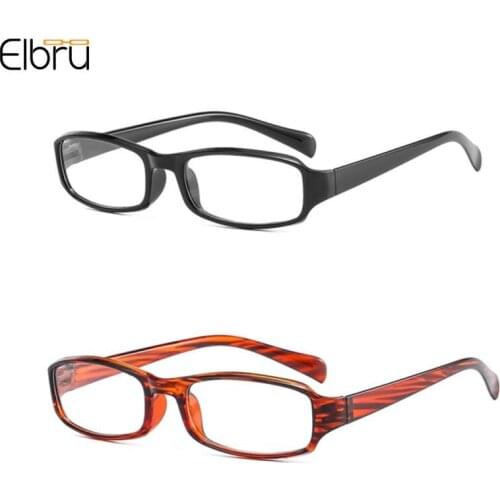 Elbru +1to+4 Retro Ultralight Square Reading Glasses Women Men HD Clear Lens Presbyopia Prescription Eyeglasses Magnify Reader