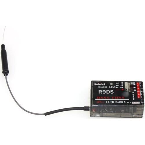 Original RadioLink R9Ds 2.4G 9CH DSSS Receiver for RadioLink AT9 AT10 Transmitter RC Helicopters Multirotor Support S-BUS