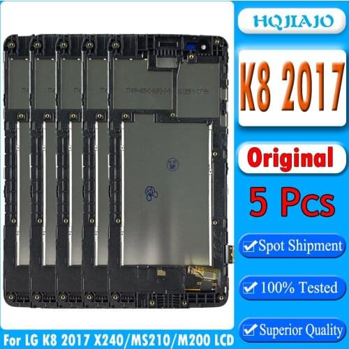 3/5/10 PCS LCD For LG K8 2017 X240 LCD Display with Touch Screen Digitizer Assembly With frame