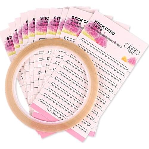 10Pcs Grafting Lash Card Hand Palette For Eyelash Extension Blossom Stick Premade Storage Pads Fans Volume Sticky Strip Tape
