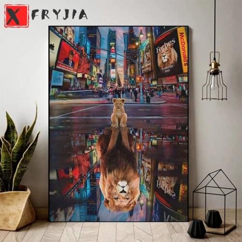 Full Square Diamond Painting Animal lion positive energy mentality Mosaic Needlework Picture Diamond Embroidery Sale Home Decor