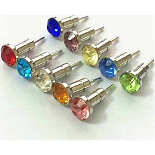 2pcs Diamonds Dustproof Plug For iPhone Smart Phone Anti Dust plug 3.5mm Earphone Jack & Sim Card Needle Mobile Phone Tool Tray