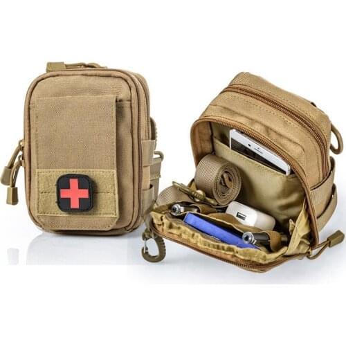 Tactical Molle Mobile Phone Pouch Waist Pack with Shoulder Strap Flashlight Pouch First Aid Kit EDC Tool Hunting Accessories Bag