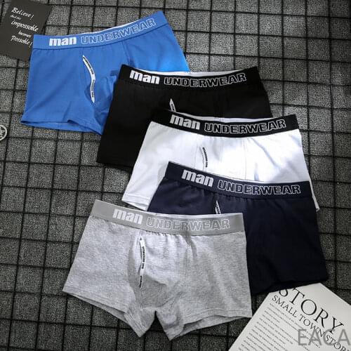 Boxer mens underwear men cotton underpants male pure men panties shorts underwear boxer shorts cotton solid cuecas 365