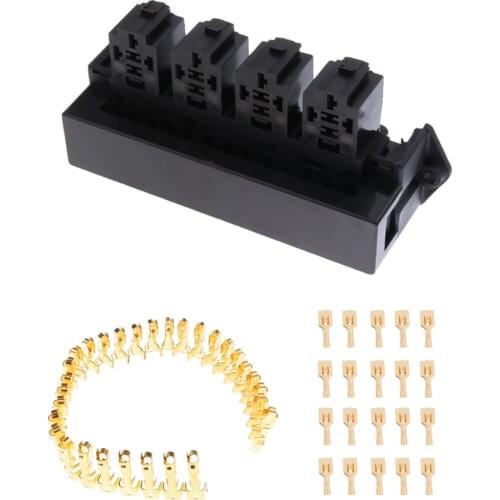 Universal 15 Way 4 Relay Box Holder Socket Connector With Terminals