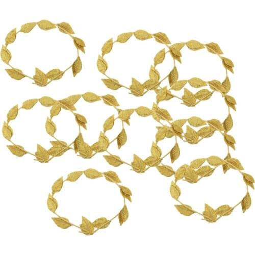 10pcs Laurel Wreath Roman Greek Goddess Gold Leaf Headband Summer Beach Wedding Hair Accessories Gift