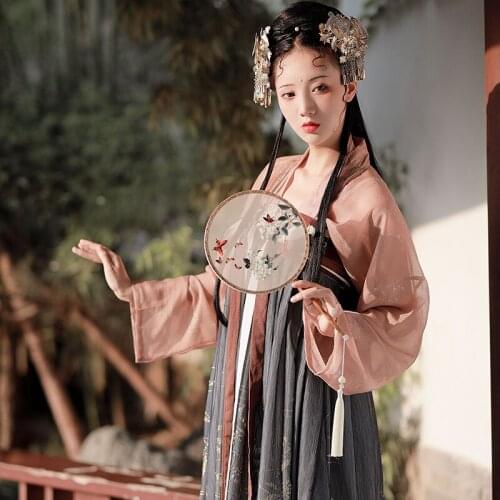 Embroidery Dance Costumes Hanfu Women Folk Fairy Dress Singer Rave Performance Clothing Festival Outfit Stage Clothes DC4082