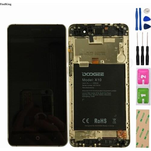 100% Tested LCD Display With Frame For Doogee X10 LCD Touch Screen Digitizer Assembly WIth Frame Sensor LCD Display Complete