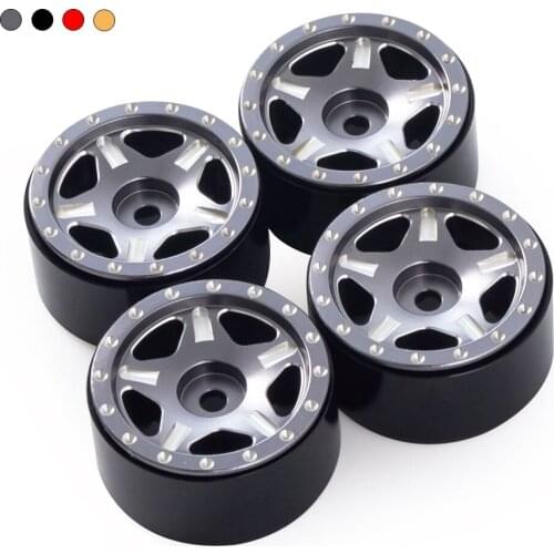 4pcs 1.0'' Beadlock NEW Aluminum Alloy CNC Wheel Rim Hub for 1/24 RC Crawler Car Axial SCX24 90081 C10