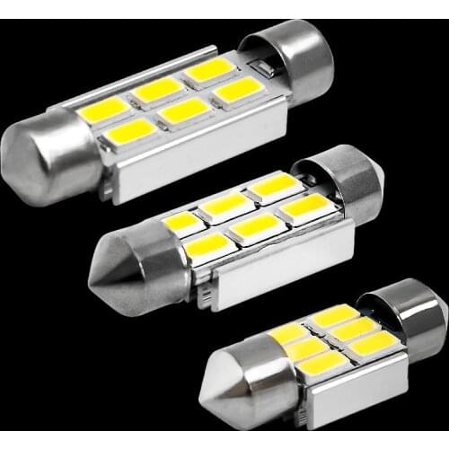 4pcs 31mm 36mm 39mm C5W C10W C3W 6 SMD 5630 5730 LED Festoon CANBUS NO Error Car Licence Plate Light Auto Dome lamp Reading Bulb