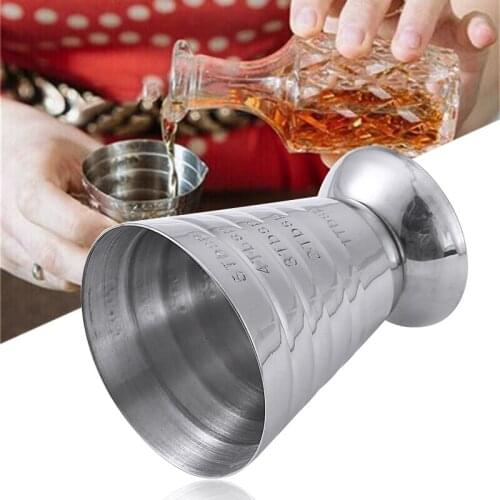 75ml Measuring Cup Ounce Shot Jigger Stainless Steel Mojito Drink Mixer Cocktail Liquor Coffee Mug Bar Measures Cup Bar Tools
