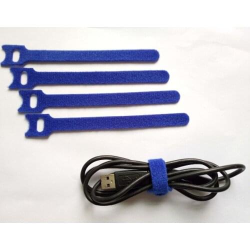 90pcs 200*12mm Blue Magic Nylon Reusable Cable Ties with Eyelet Holes back to back cable tie nylon strap wrap tape hook loop