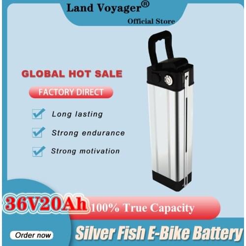 Land Voyager 36V 20AH silver fish 36V 1000W battery electric bike battery with 36V 18650 10S6P Lithium battery with 20A BMS