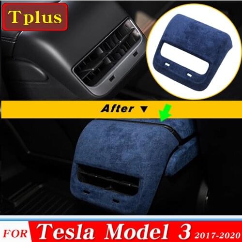 Car Suede Center Console Decoration Sticker For Tesla Model 3 Accessories car lnterior Protection Stickers Model3 2017- 2020