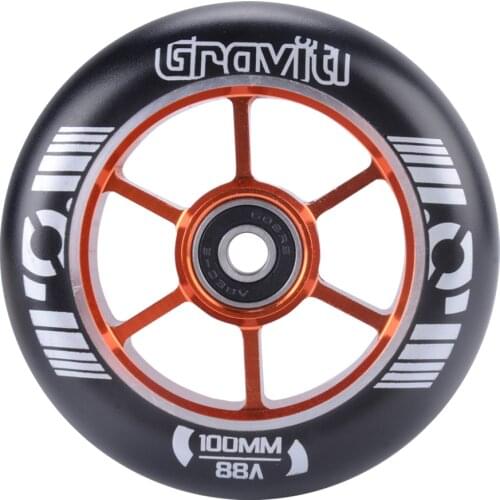 Free shipping 100mm Stunt Pro Scooter Aluminium Core PU Alloy kick scooter Wheels