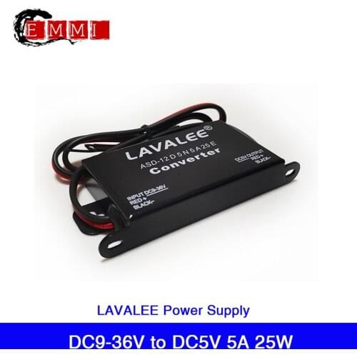 LAVALEE Power Supply ASD-12D5N5A25E Input Voltage DC9~36V To / Output Voltage DC 5V 5A 25W for Car Vehicle LED Display Screen