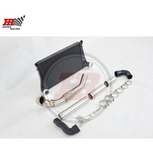 HP RACING Competition Front Mount Intercooler Kit+3.0'' Downpipe For TT TTS A3 S3 MK7 G olf GT I