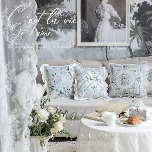 Light Luxury Top Quality Pillowcase with Flounce Edge Customized Size Pillow with Inner French Style Living Room Bedroom Decor