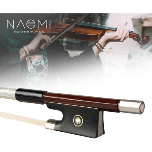 NAOMI 4/4 Violin Bow Brazilwood Bow Octagonal Stick Cupronickel Accessories Ebony Frog W/ Paris Eye Inlay Student Bow