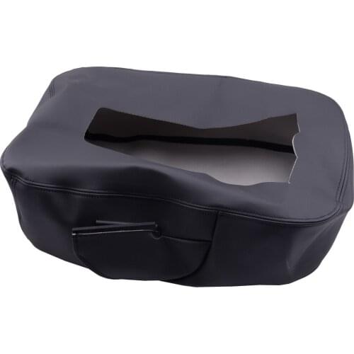 Microfiber Leather Console Lid Seat Armrest Top Cover fit for Silverado Suburban Tahoe Sierra 2007-2013 (Black Thread)