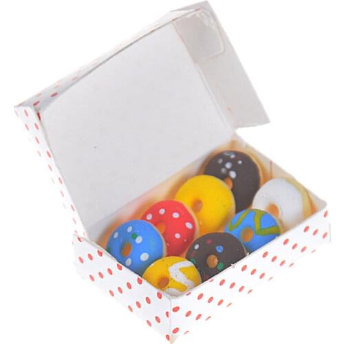 Lovely Simulation Doughnut Kitchen Food Fake Cakes Dollhouse Miniature 1/12 1 Box Food Play Doll Food For Doll Kitchen Toys