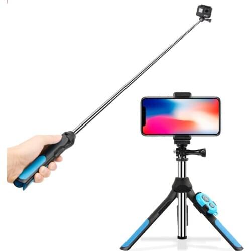 Multi-functional Foldable Tripod Holder Bluetooth Remote Control Selfie Stick Monopod for Smartphone/ GoPro/ Xiaoyi Sport Camera