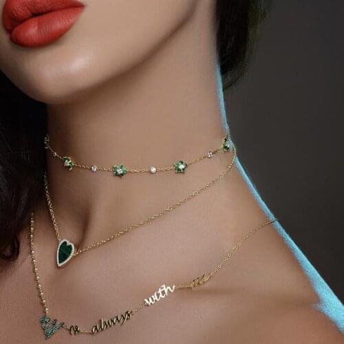 2021 Fashion Summer New Design Girl Jewelry Minimal Delicate Cute Lovely Rainbow Flower Charm Colorful CZ Link Chain Necklace