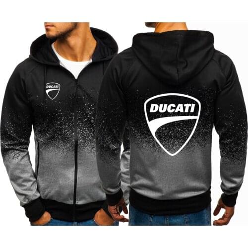2021 Mens Jacket Zipper Punk Clothes Ducati Logo Custom Casual Harajuku Gradient Color Popular Hoodies Gradient Sweatshirt