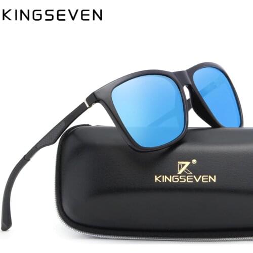 KINGSEVEN DESIGN Men Polarized Square Sunglasses Fashion Male Eyewear Aluminum Legs 100% UV Protection N7536