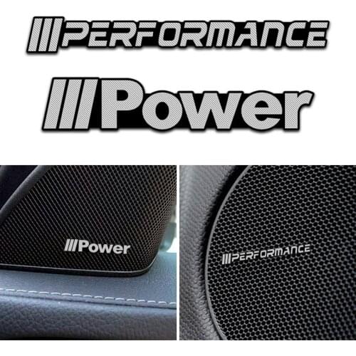 4pcs Car styling speaker aluminum 3D sticker sound stickers For BMW M Power Performance X1 X3 X4 X5 X6 F15 F16 F18 F10 F25 F30