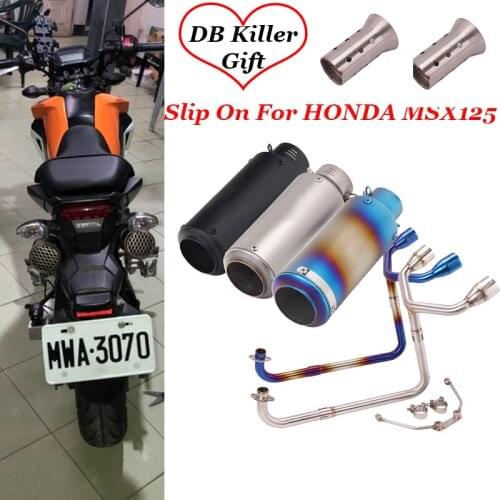 New For HONDA MSX125 Motorcycle Double Exhaust Full System Escape Moto Muffler Modified Front Link Pipe Without DB Killer Laser
