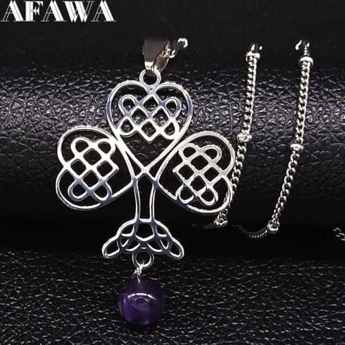 2021 Stainless Steel Necklace Women Purple Crystal Choice of Gemma Peter Necklaces Jewelry cadenas mujer N1033S02