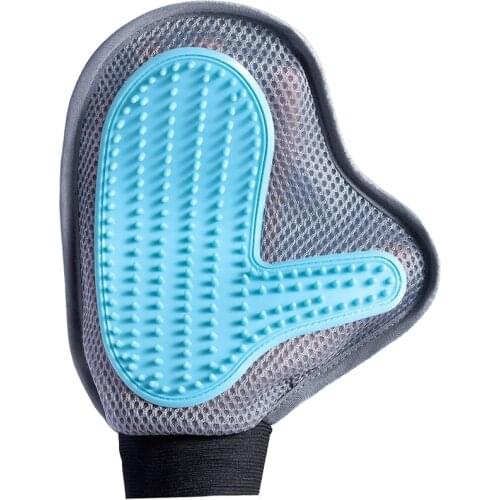 Pet Grooming Glove with 180 soft silica gel Cats Brush Comb Deshedding Hair Gloves Dogs Bath Cleaning Pet Hair Remover Mitt