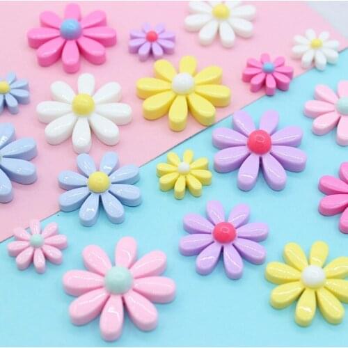 Daisy Floral lovely Flower Planar 3d Resin Flatback Cabochons For Hair Bow Centers DIY Jewelry Scrapbooking Decoration