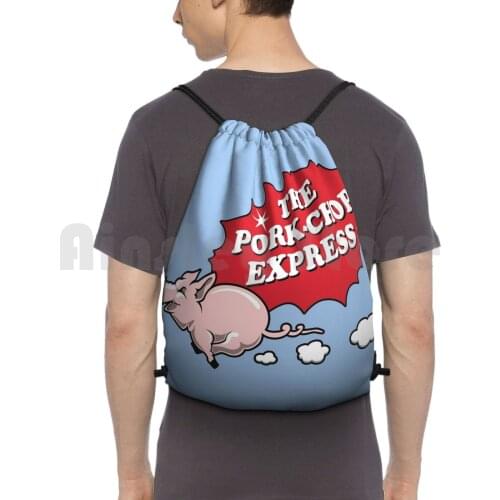 The Pork-Chop Express Backpack Drawstring Bag Riding Climbing Gym Bag The Pork Chop Express Movies 80S Eighties Movies Funny