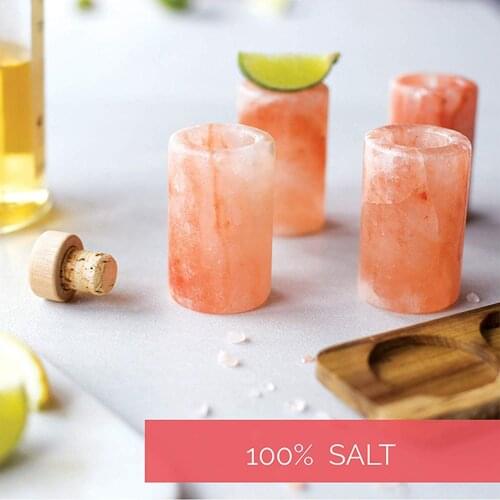 Himalayan Salt Shot Glasses tequila shots glass All-Natural Handcrafted Pink Salt Glasses Tall Tequila Shot Glasses Set Shots