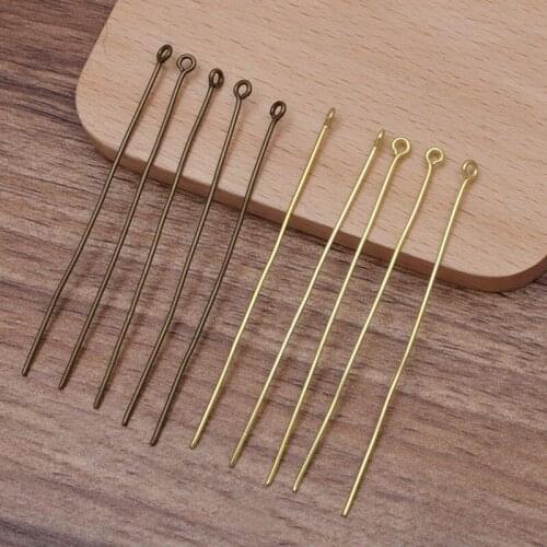 200pcs Eye Pins Eyepins Connectors Findings DIY Crafts 70mm 2.75 Inches Length Soft Wired Jewelry Accessories Metal