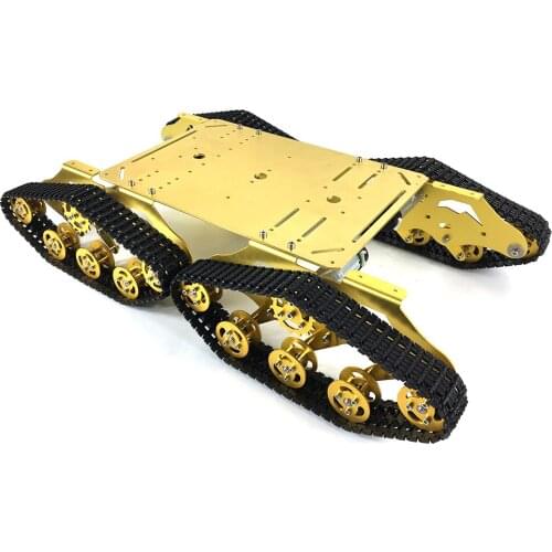 TS900 smart shock absorber 4WD metal tank chassis, high torque motor and remote control for DIY tank graduation design