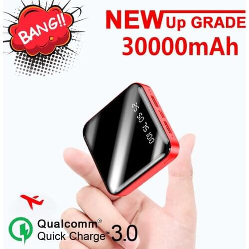 30000mAh Mini Power Bank Portable Charger with High Capacity External Battery Fast Charger for Xiaomi Samsung IPhone