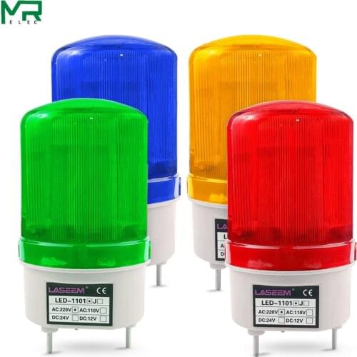 LED-1101 Rotating rotary LED strobe Alarm Lamp light siren yellow blue red green LED warning light No voice 12V 24V 110V 220V