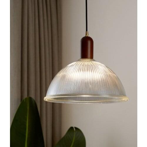 Japanese Led Pendant Lights Retro Glass Hanging Lamp Creative Personality Restaurant Wood Pendant Lamp Bedroom Decor Home Lamp