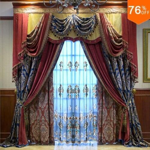 Ultimate ancient Espaolas Barroco curtain Blue red Poseidon curtains for living room bedroom curtain Movie kitchen curtains