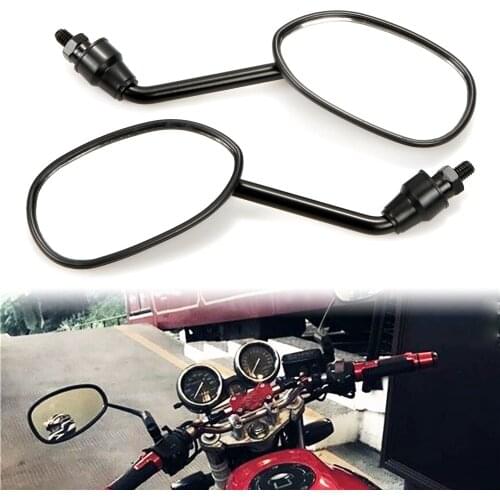 1 Pair Motorcycle Rear/Side View Mirrors Scooters Cafe Racer Rear Mirror Kit 8/22mm Handlebar Universal for Harley Suzuki Honda