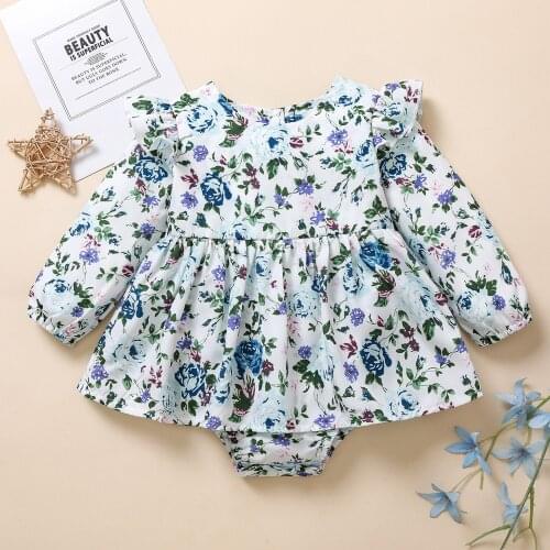 Ma&Baby 0-24M Floral Baby Girls Romper Newborn Infant Baby Vintage Ruffles Rose Print Jumpsuit Autumn Spring Costumes Clothes