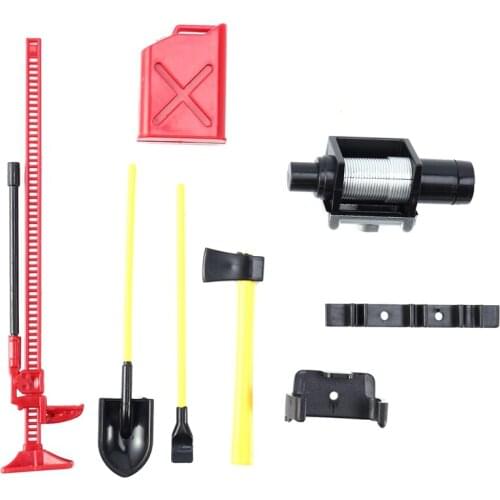 1Set Luggage Rack Winch Shovel Fuel Tank Ax Decoration for Rc Model Cars Spare Parts Simulation Climbing Car Scx10 D90